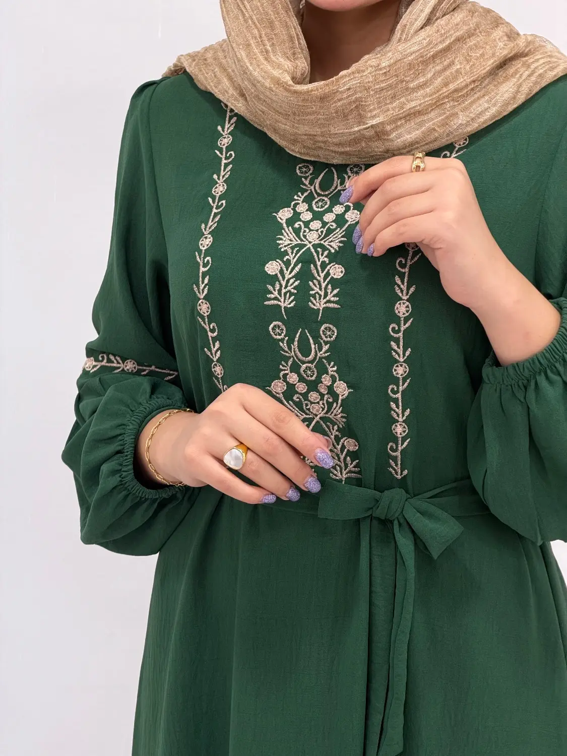 پیراهن بلند سوپرکلوش گلدوزی لعیا